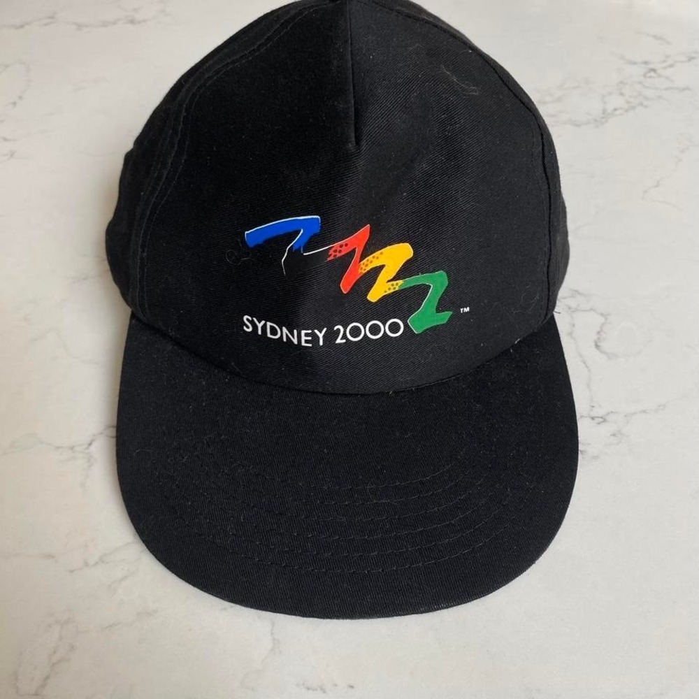Vintage Sydney 2000 Olympics Snapback Hat Black Official Logo Cotton Cap